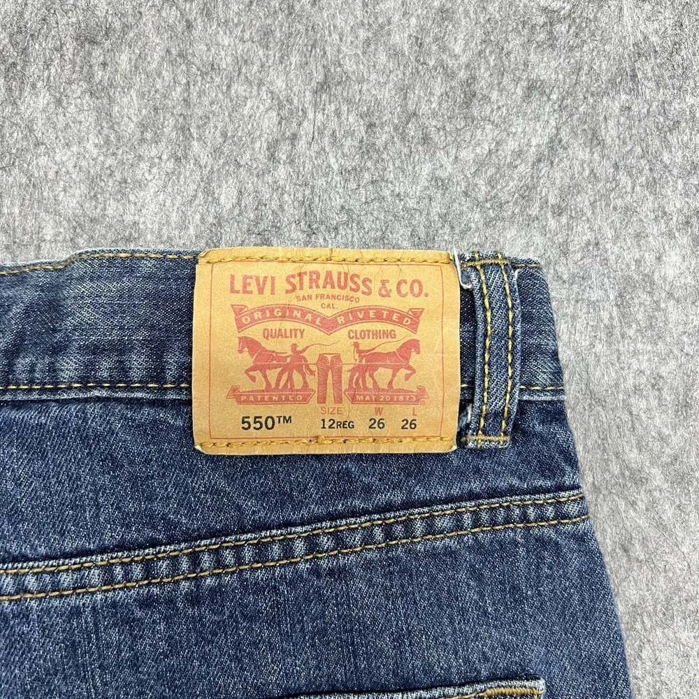 Levis 550 Jeans Boys 12 Reg Blue Tapered Relaxed Denim Adjustable‎ Waist Cowboy